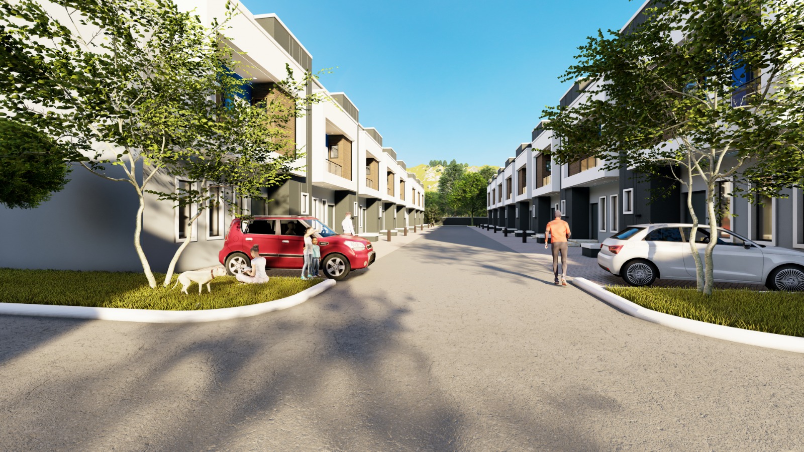 Pennek Court 2 — landscaped residential street rendering